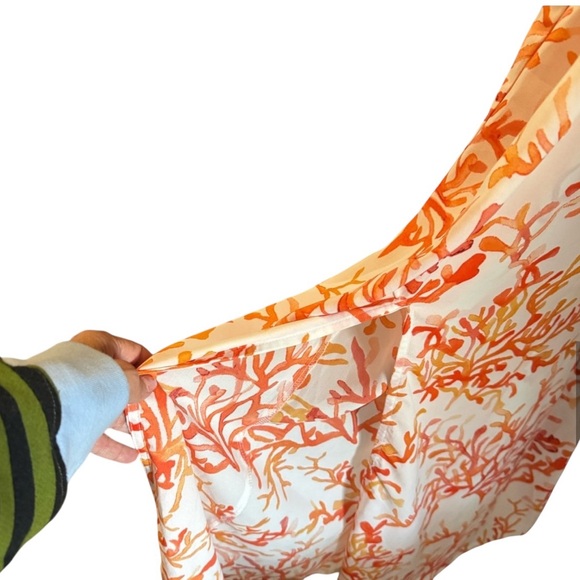 Cooper & EllaOrange and White seascape  Coral Maxi Dress size 14 - Picture 7 of 9